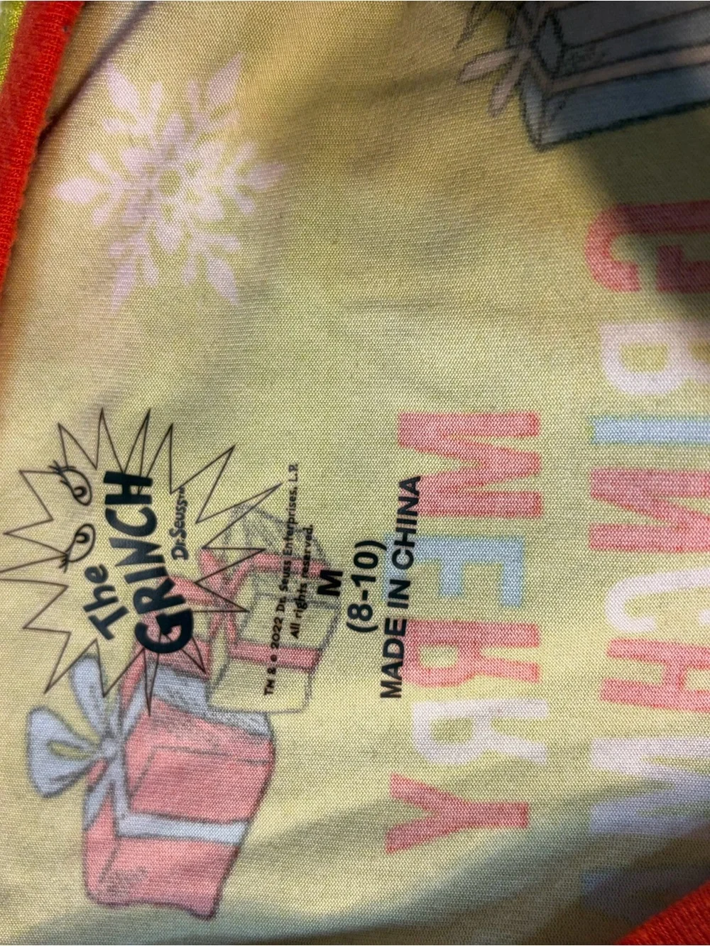 Grinch matching pajama set size medium